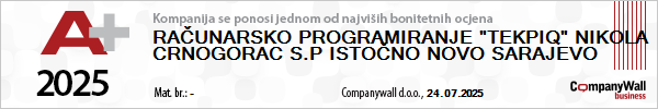 TekPiq Bonitet Certificate